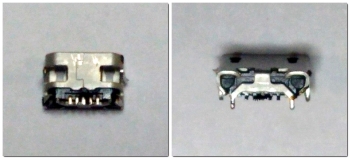 Разъем micro-usb-5 pin (гнездо, 4 крепежа в плату) для АТОЛ 15Ф