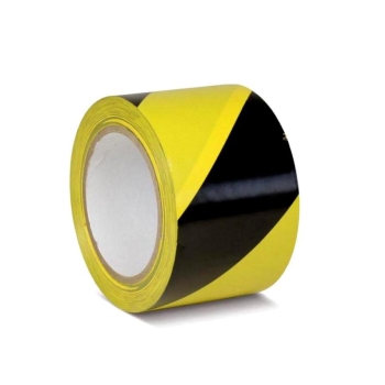 Разметочная клейкая лента 48мм*33м черно-желтая